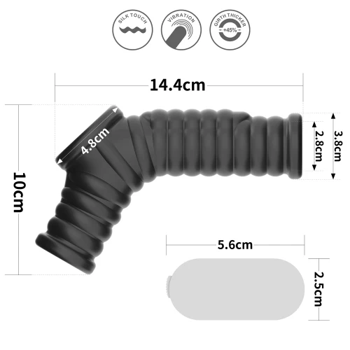Lovetoy Knights Vibrating Wave Knights Ring with Scrotum Sleeve Black - Image 3