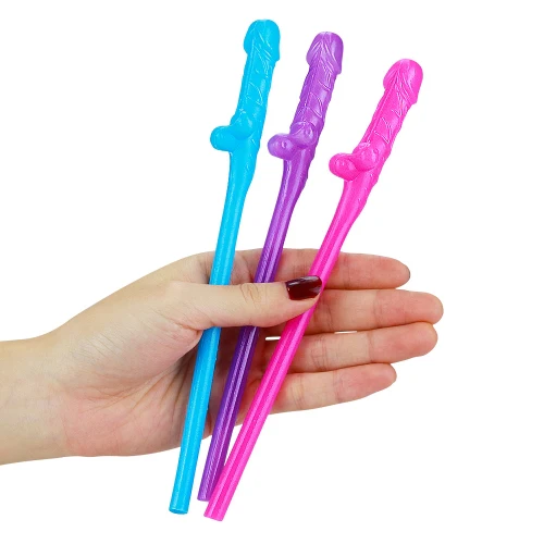 LoveToy Multi Colour Willy Straws 9 Pack - Image 3