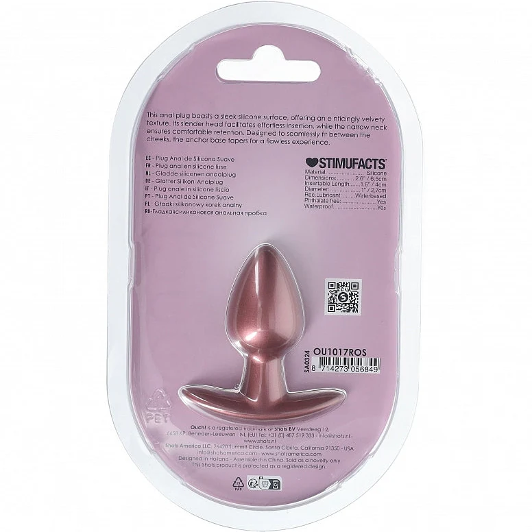 Ouch 2.6" Anal Plug Rose Gold - Image 3