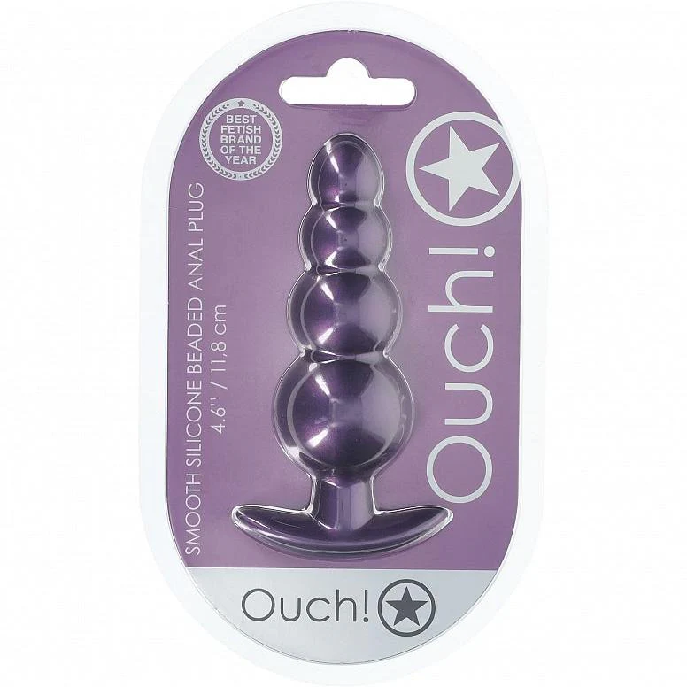 Ouch Beaded Anal Plug 4.6" Purple