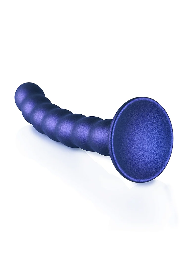Ouch Beaded G-Spot Dildo 6.5'' Metallic Blue - Image 3