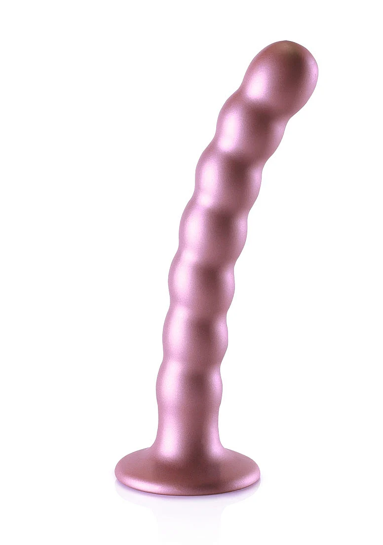 Ouch Beaded G-Spot Dildo 6.5" Rose Gold - Image 2