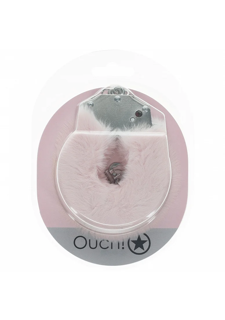 Ouch Fluffy Handcuffs Powder Pink - Image 2