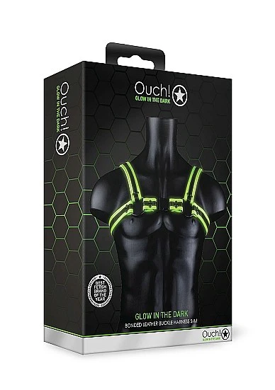 Ouch Glow in Dark Buckle Harness S/M