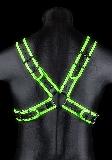 Ouch Glow In The Dark - Bonded Leather Cross Harness S/M - Image 3