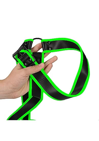 Ouch Glow In The Dark - Bonded Leather Gladiator Harness S/M - Image 3