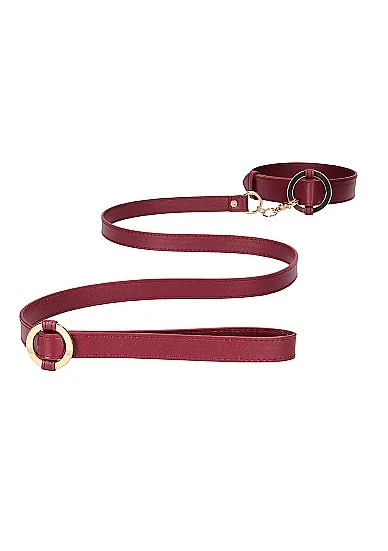 Ouch Collar With Leash Burgundy - Image 2