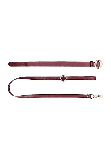 Ouch Collar With Leash Burgundy - Image 3