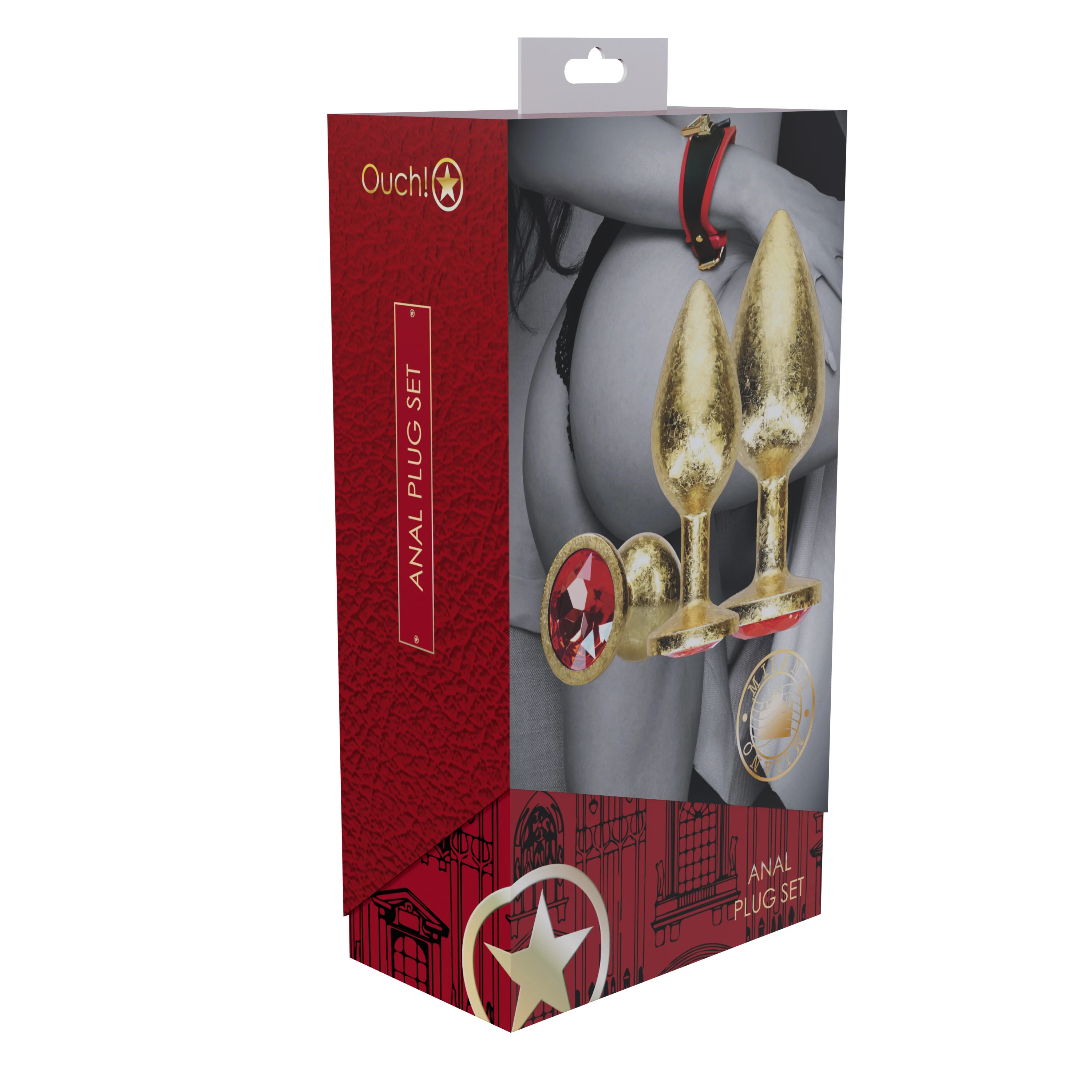 Ouch Milan Metal Butt Plug Set Gold - Image 2