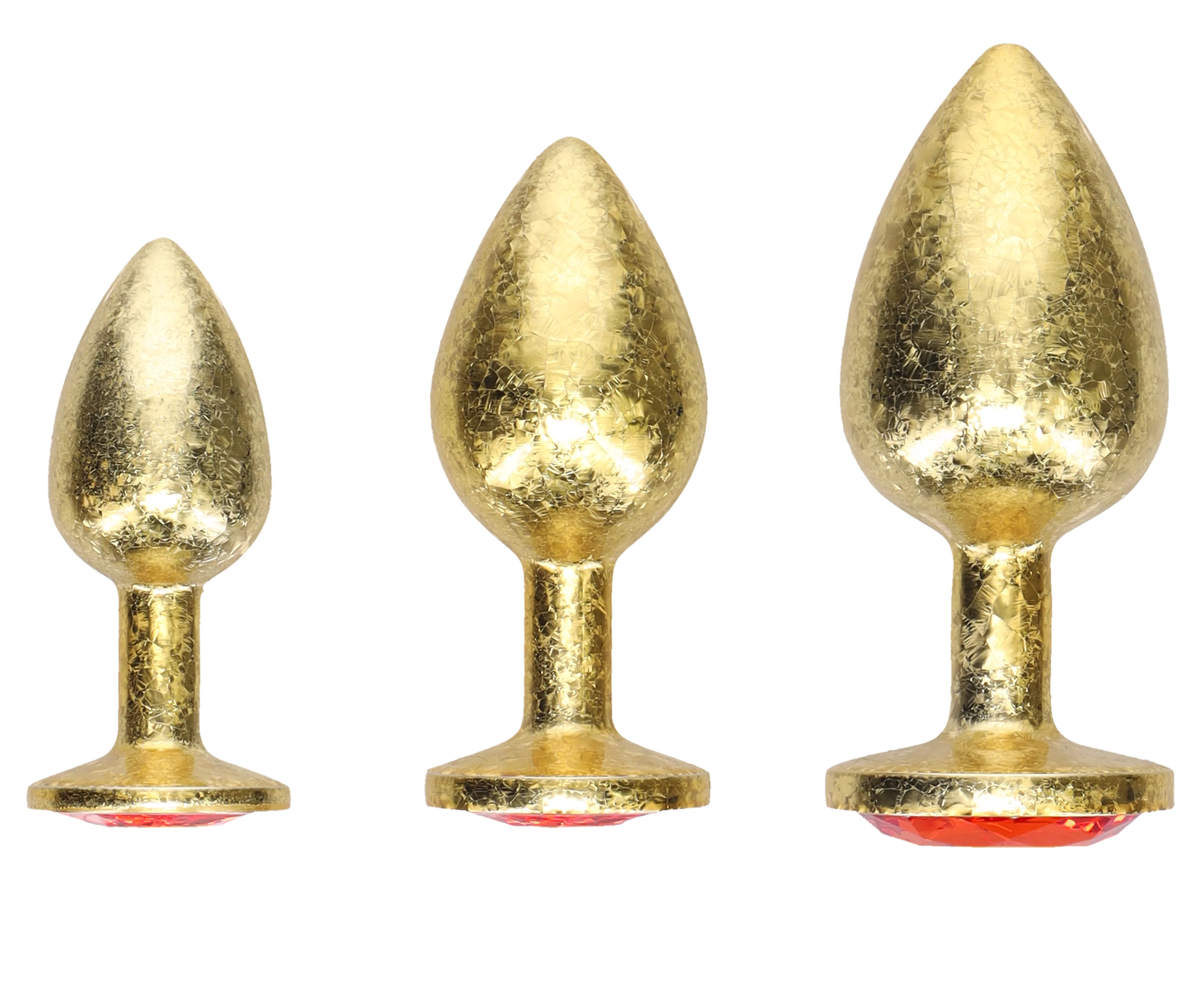 Ouch Milan Metal Butt Plug Set Gold - Image 3