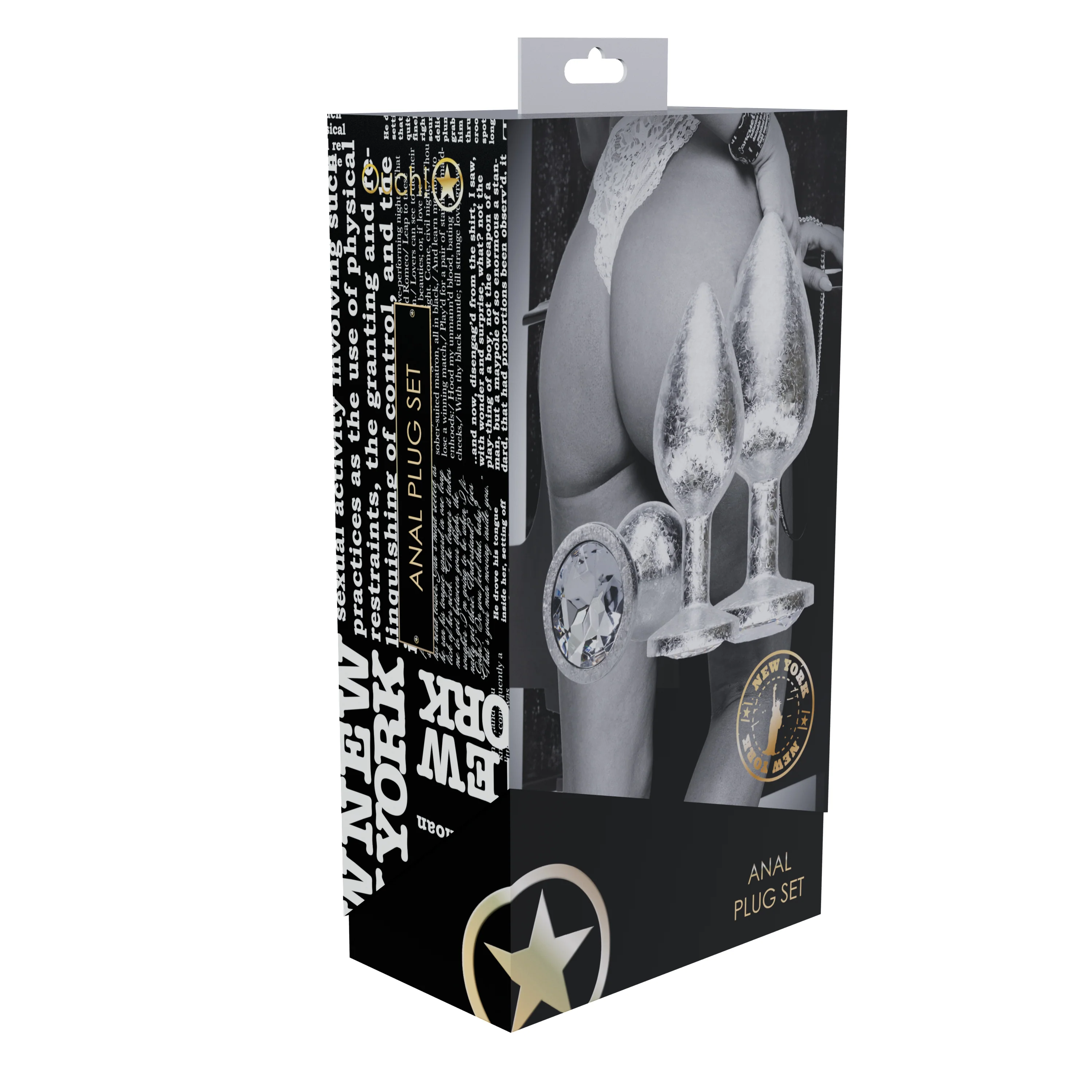 Ouch New York Metal Butt Plug Set Silver - Image 2