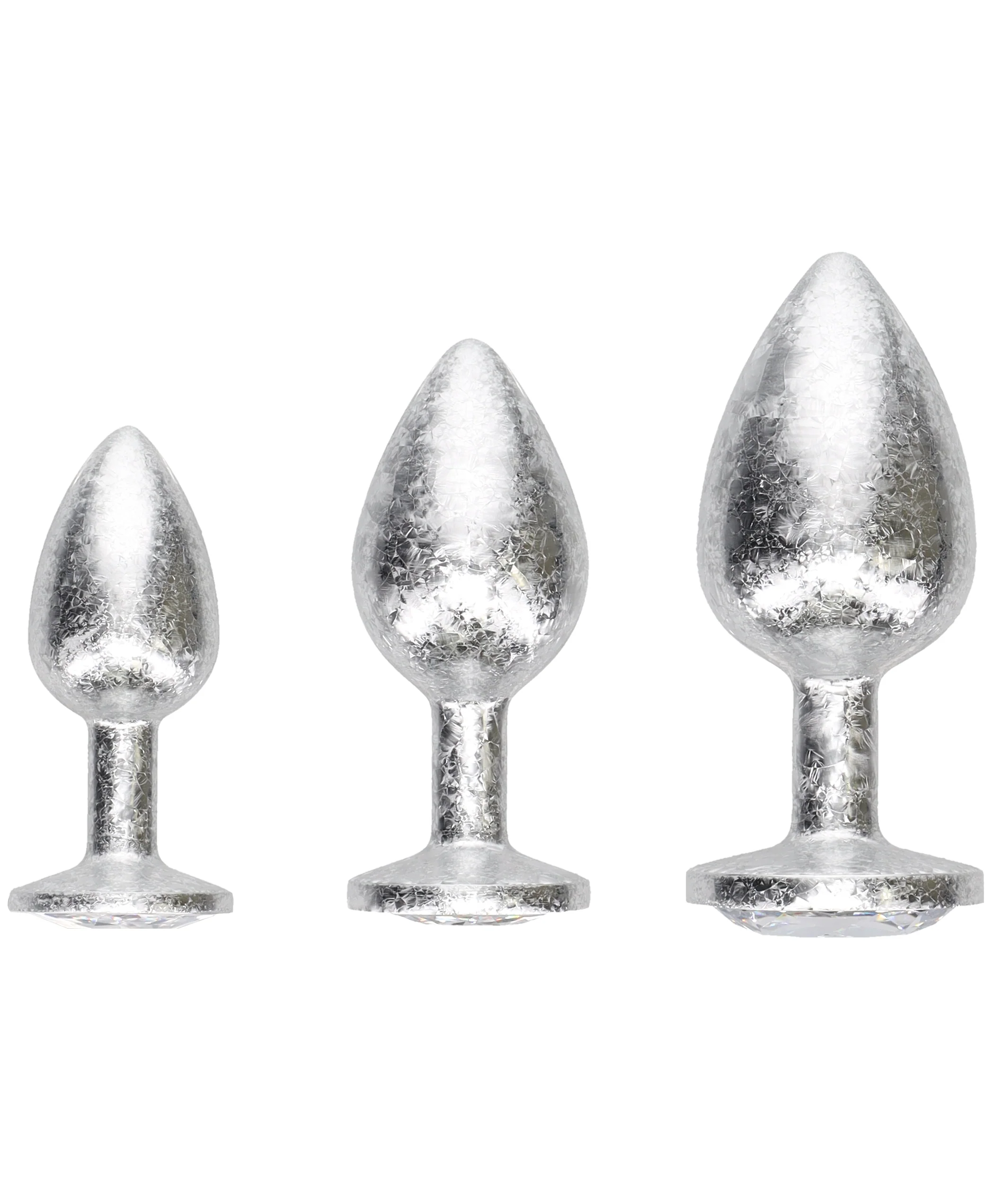 Ouch New York Metal Butt Plug Set Silver - Image 3