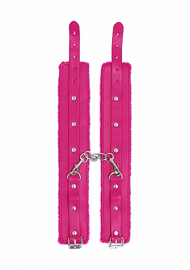 Ouch Plush Leather Ankle Cuffs Pink - Image 3