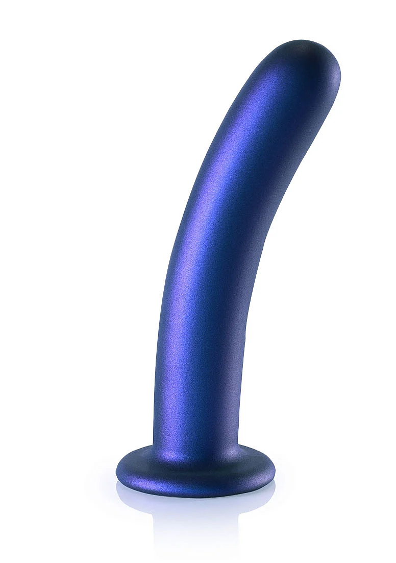 Ouch Smooth G-Spot Dildo 7'' Metallic Blue - Image 2