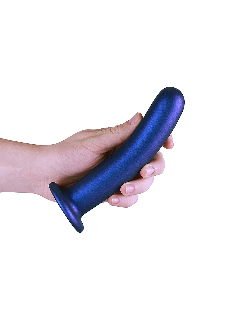 Ouch Smooth G-Spot Dildo 7'' Metallic Blue - Image 3