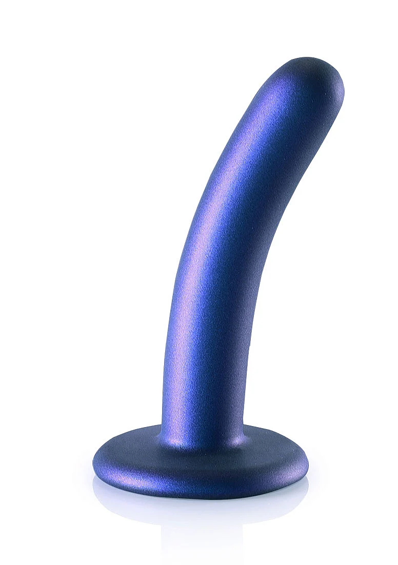 Ouch Smooth G-Spot Dildo 5'' Metallic Blue - Image 2