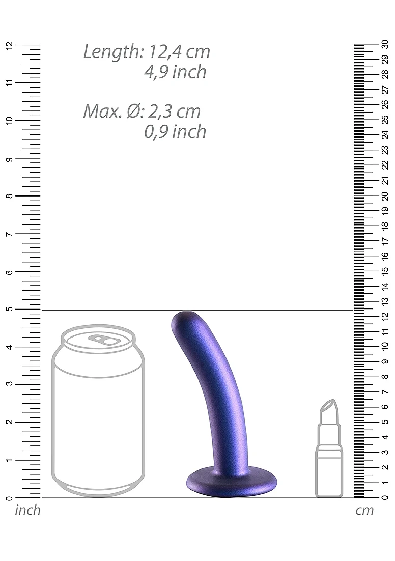 Ouch Smooth G-Spot Dildo 5'' Metallic Blue - Image 5