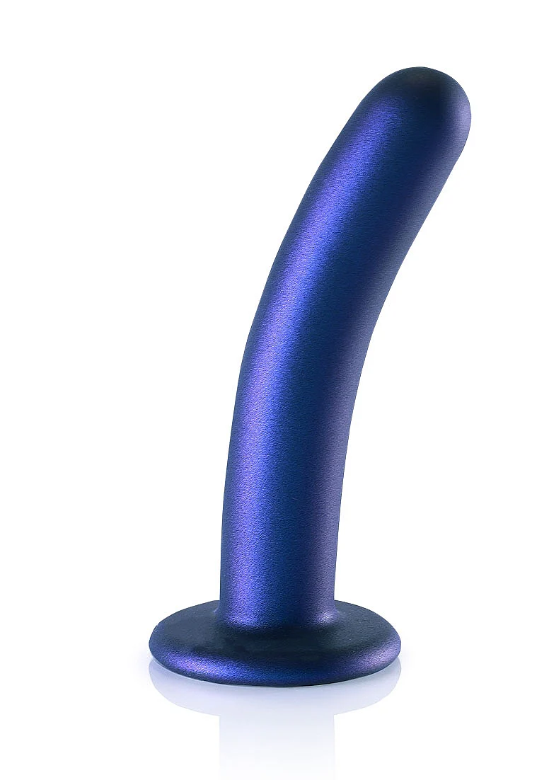 Ouch Smooth G-Spot Dildo 6" Metallic Blue - Image 2