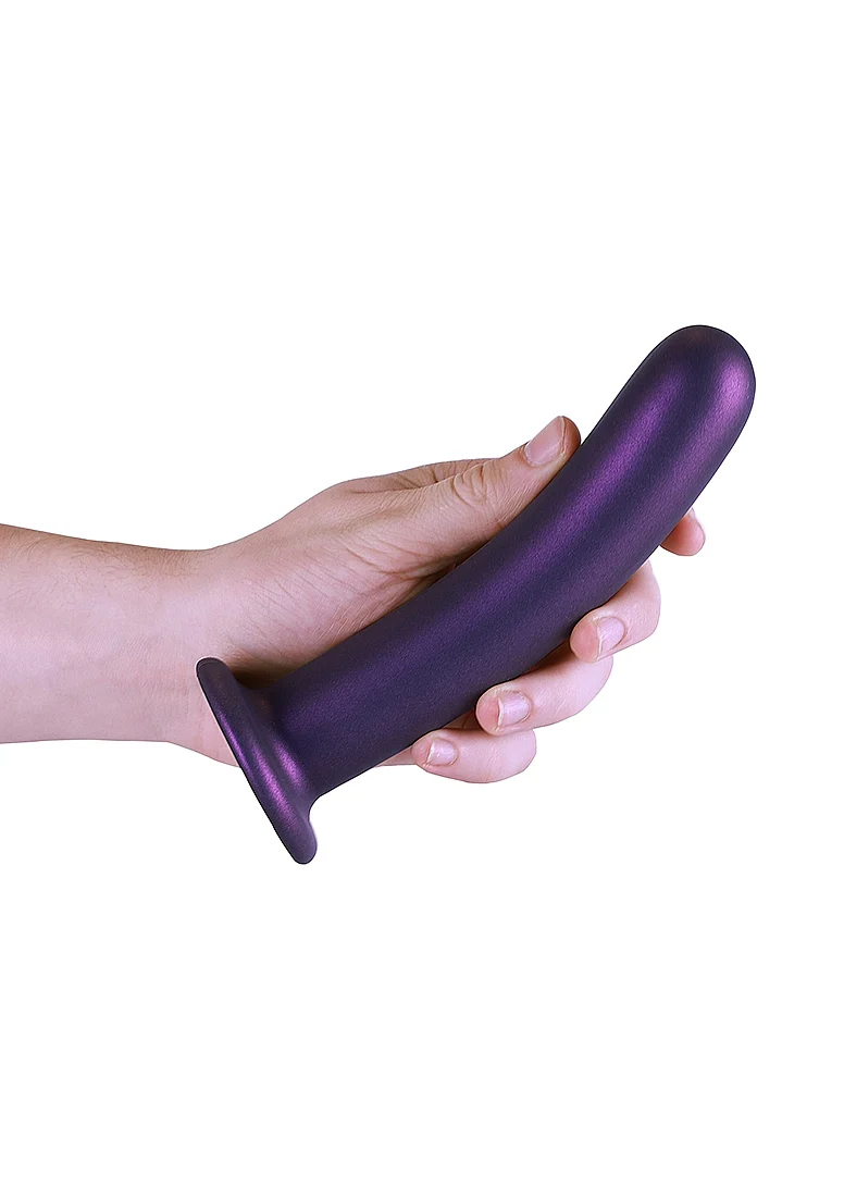 Ouch Smooth G-Spot Dildo 7'' Metallic Purple - Image 3