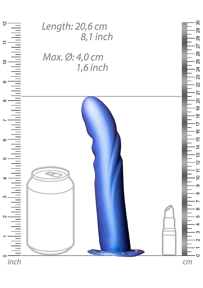 Ouch Textured Curved Hollow Strap 8" Blue - Image 4