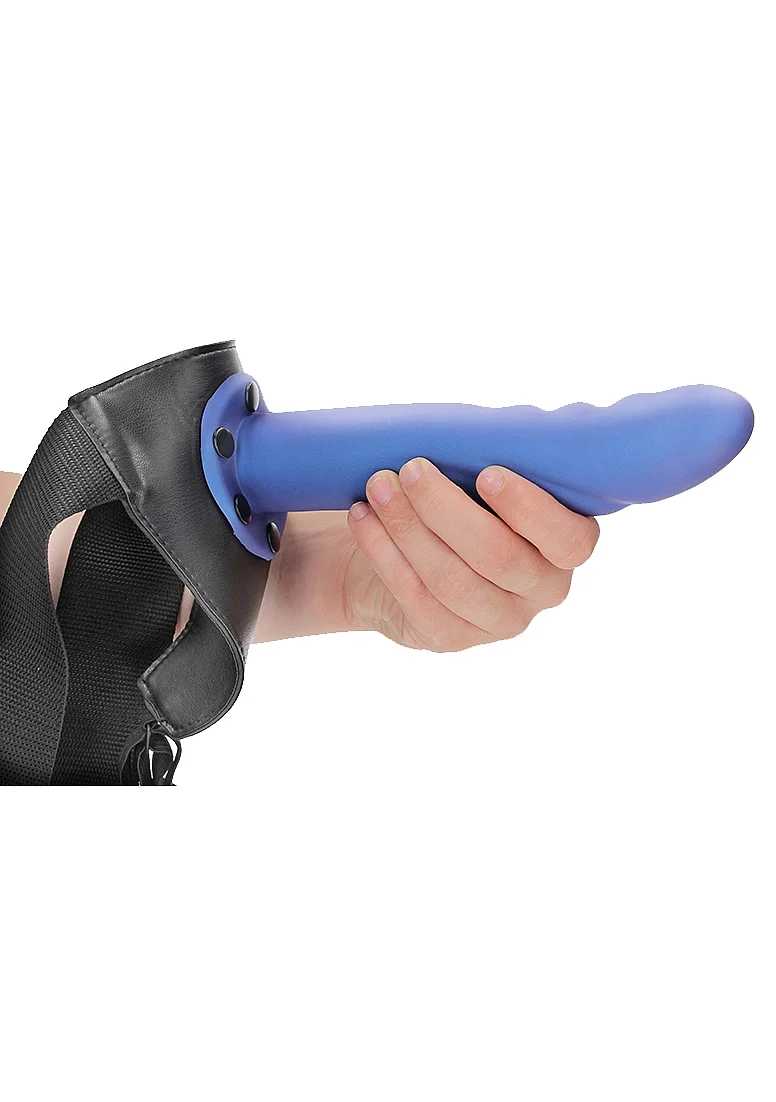 Ouch Textured Curved Hollow Strap 8" Blue - Image 5