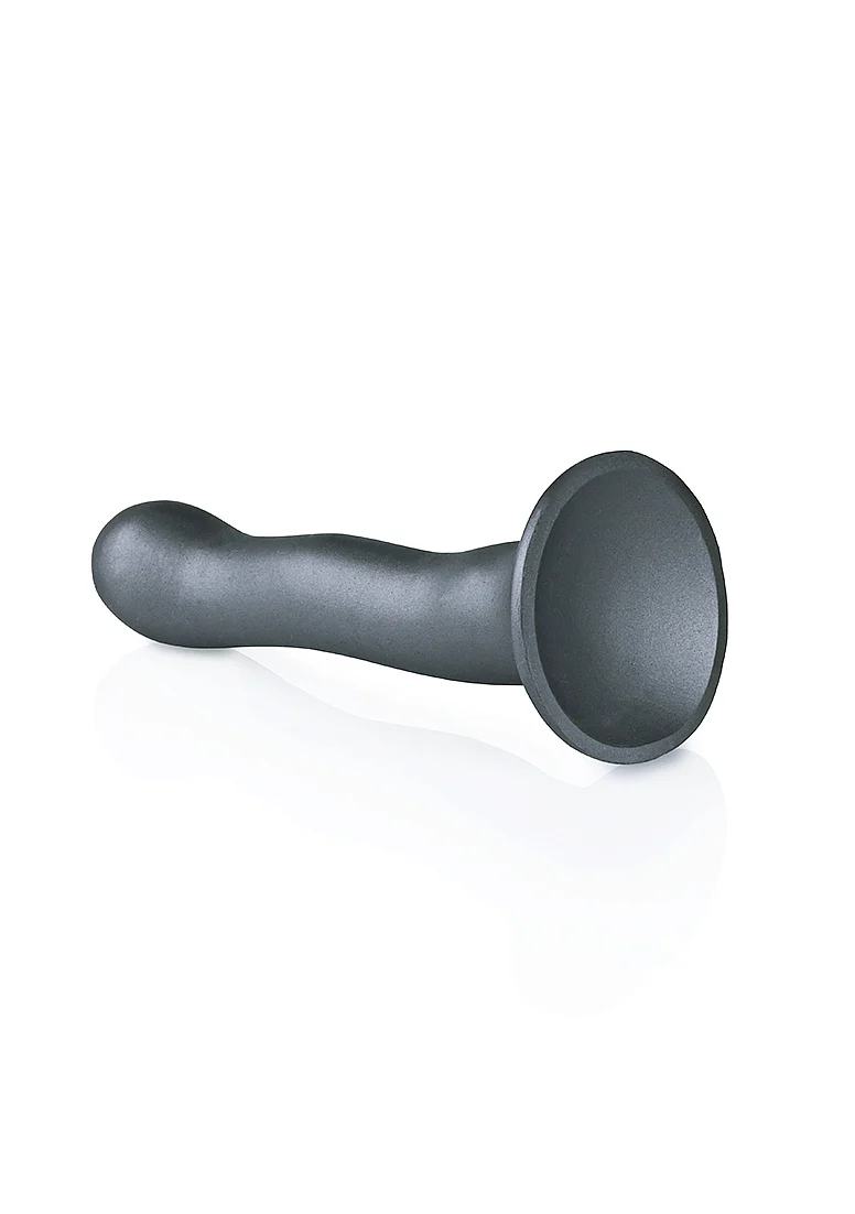 Ouch Ultra Soft Curvy G-Spot Dildo 7" - Gun Metal - Image 4