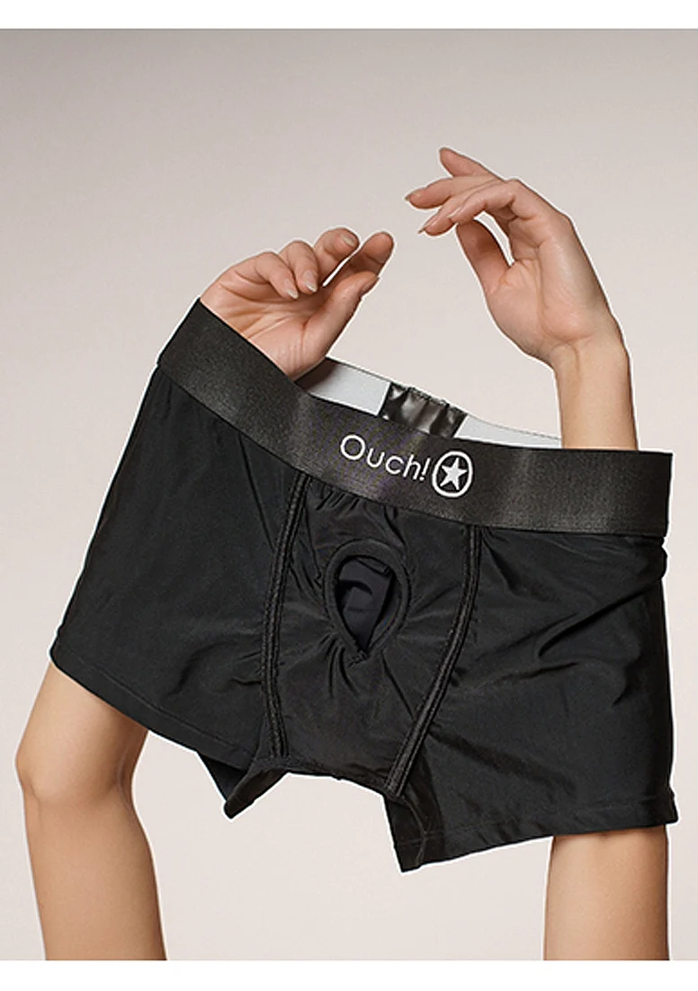 Ouch Vibrating Strap-on Boxer - Black - XS/S - Image 2