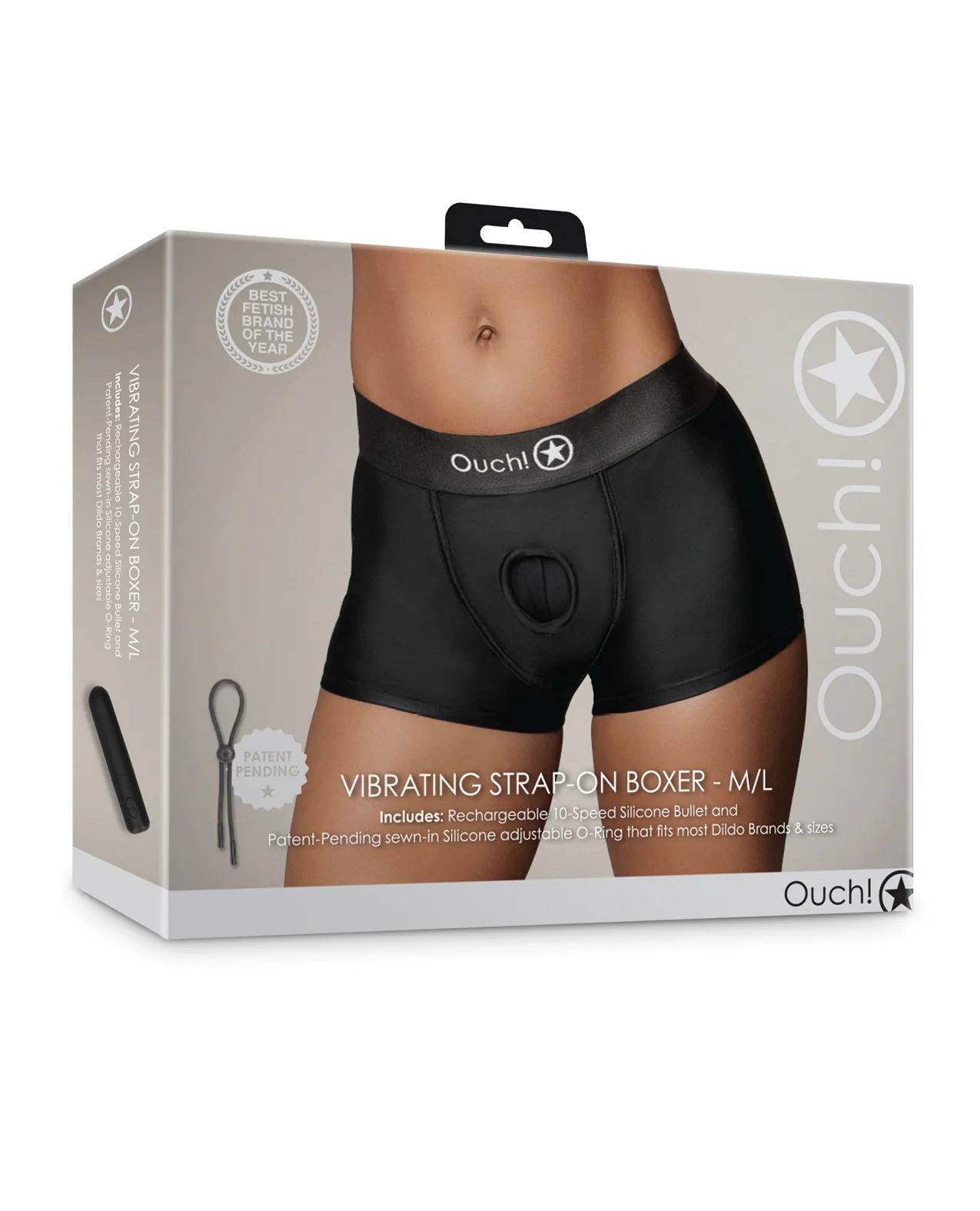 Ouch Vibrating Strap On Boxer – Black XL/XXL