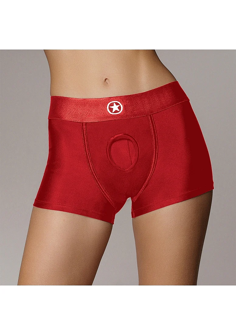 Ouch Vibrating Strap-on Boxer - Red - XS/S - Image 2