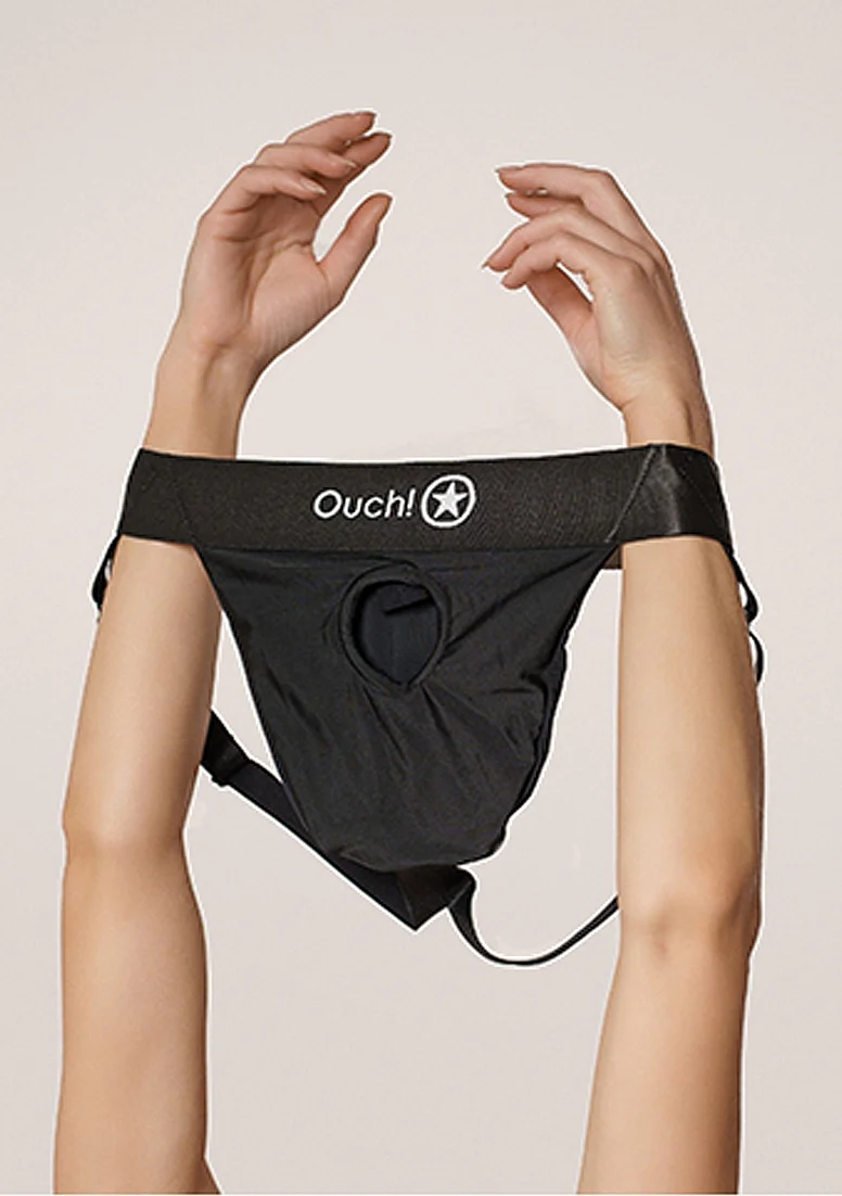 Ouch Vibrating Strap On Panty Harness – Black M/L - Image 4