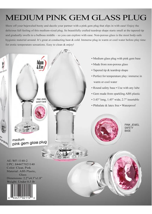 Adam & Eve Pink Gem Glass Medium - Image 4