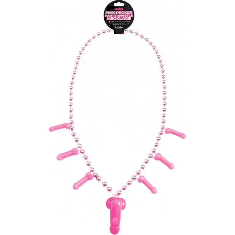 Pink Pecker Party Whistle Necklace