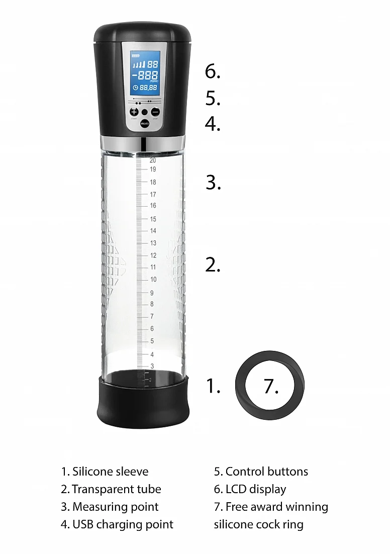 Pumped Premium Rechargeable Automatic LCD Penis Pump - Image 13