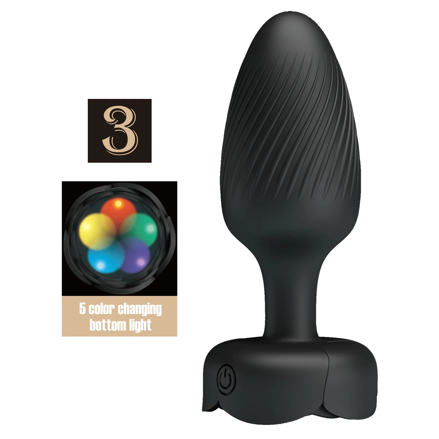 Pretty Love Osborn 3 Vibrating Butt Plug with LED Lights BI-040183 - Image 6