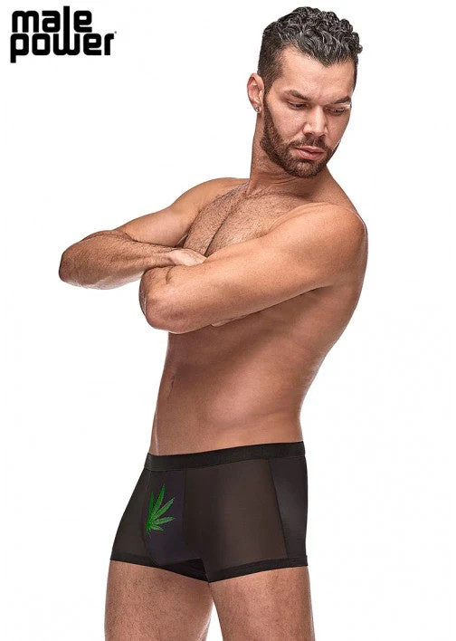 Male Power Private Screening Pouch Short Leaf Black M - 182262 - Image 3