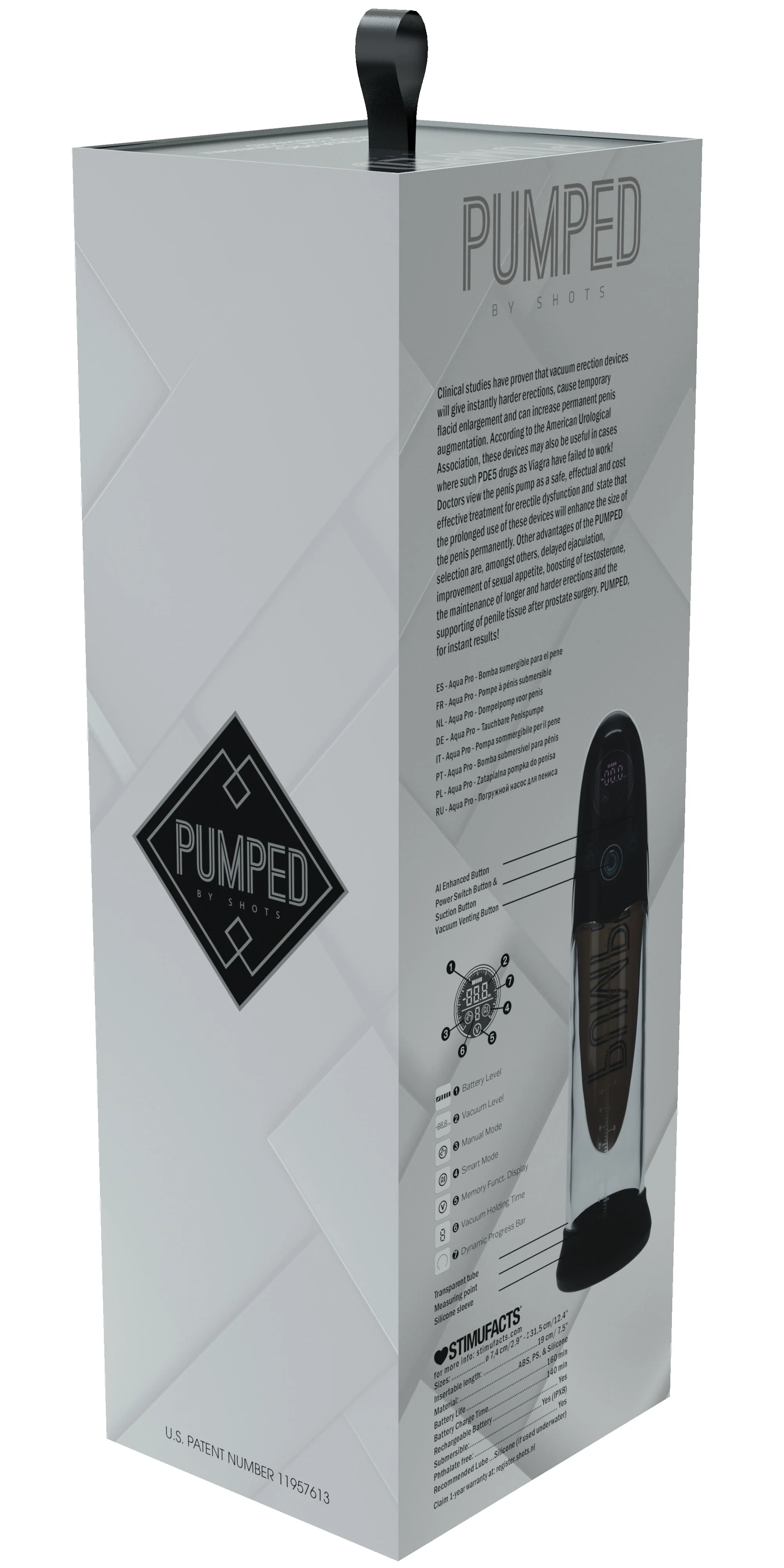 Pumped Aqua Pro Submersible Automatic AI Enabled Penis Pump Black - Image 3