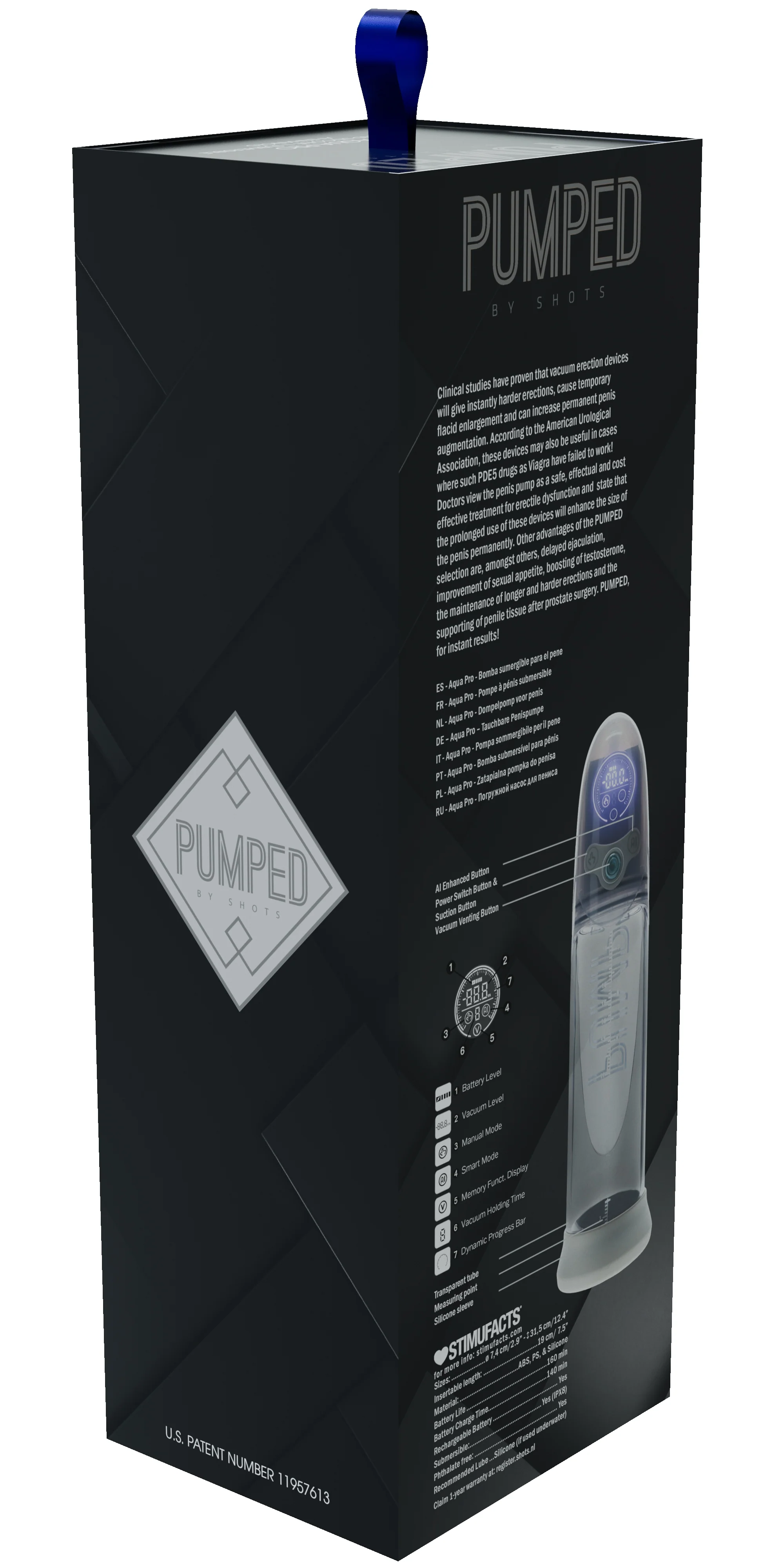 Pumped Aqua Pro Submersible Automatic AI Enabled Penis Pump Grey - Image 3