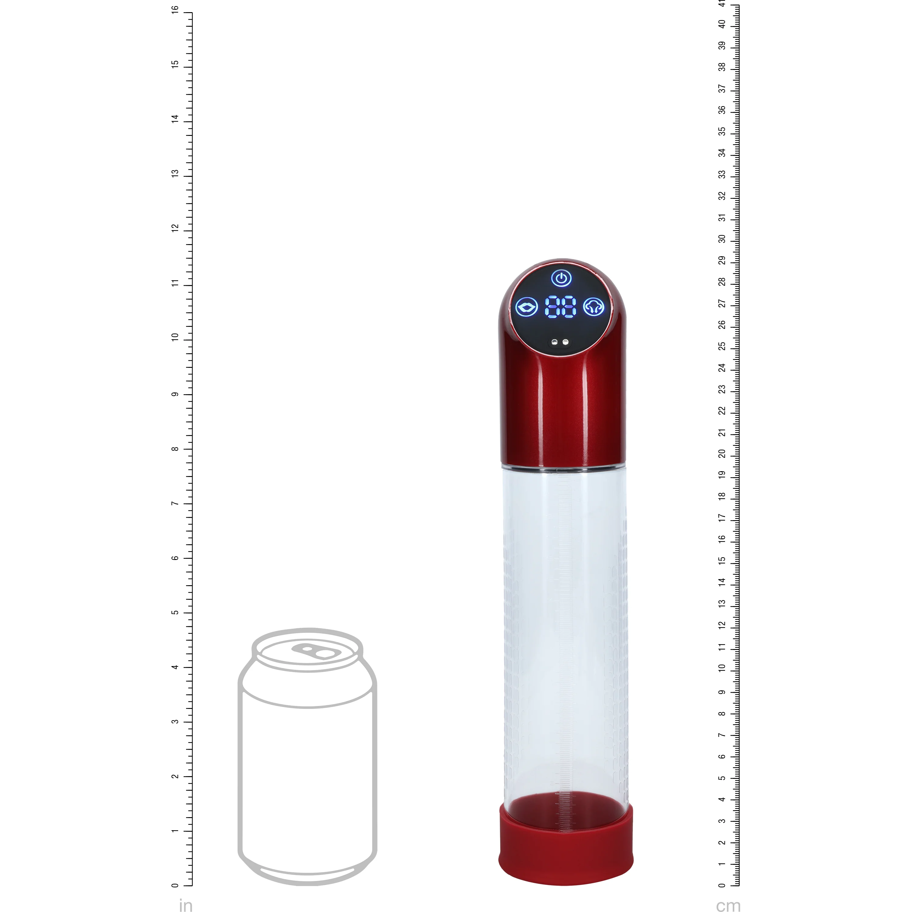 Pumped Automatic Penis Pump Metal Red - Image 3