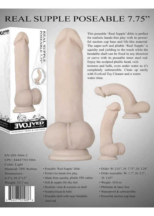 Evolved Real Supple Posable 7.75" Dong - Image 8