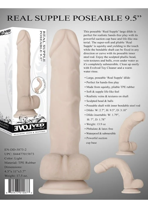 Evolved Real Supple Poseable 9.5" Dong - Image 10