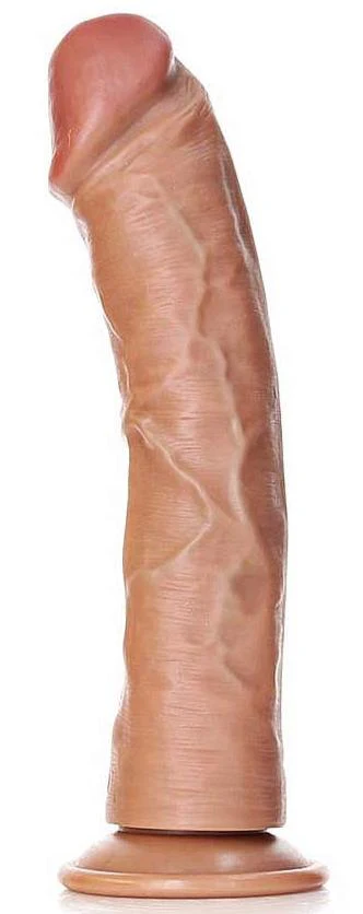 Realrock 10" Curved Dildo Tan - Image 4