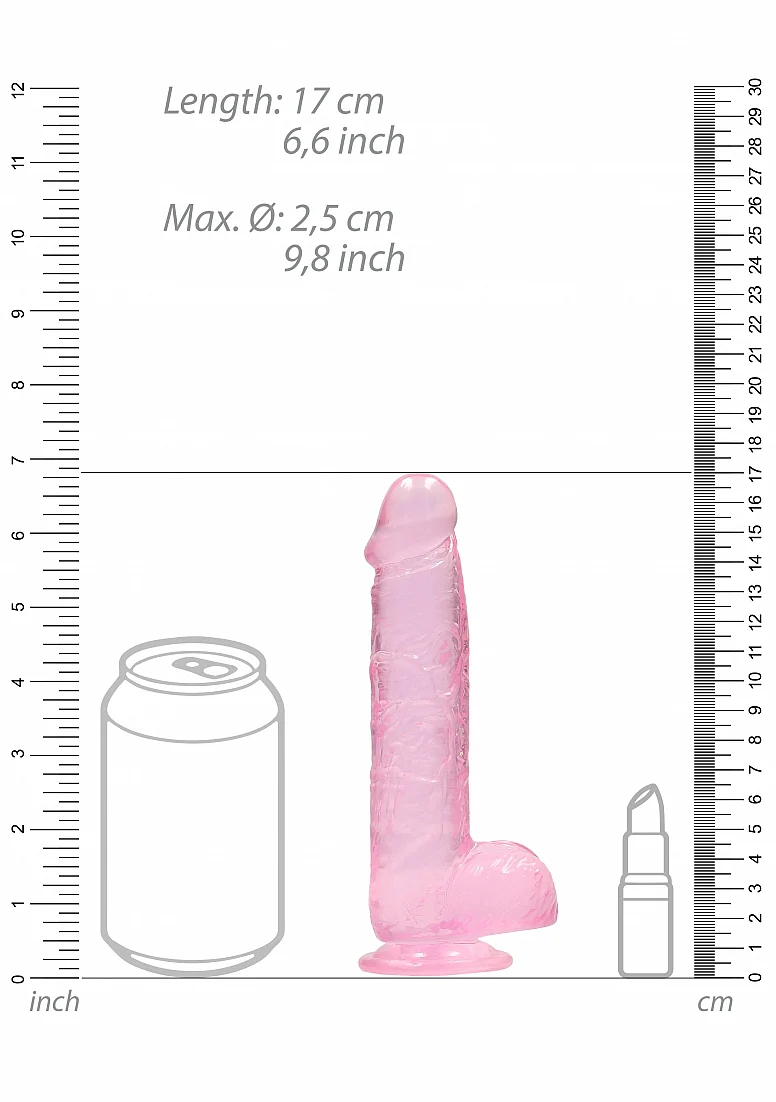 Realrock 6" Pink Dildo with Balls - Image 6