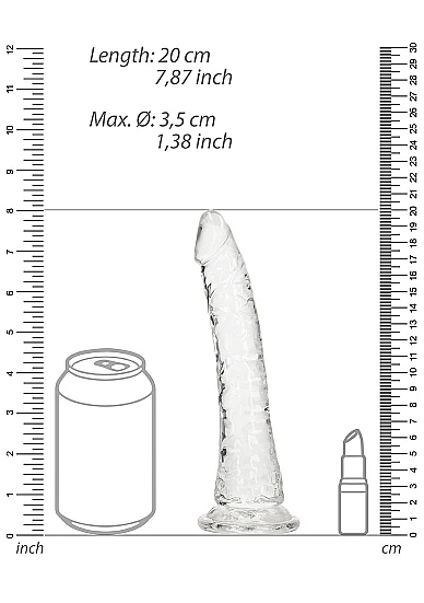 Realrock 7" Slim Dildo Clear - Image 3