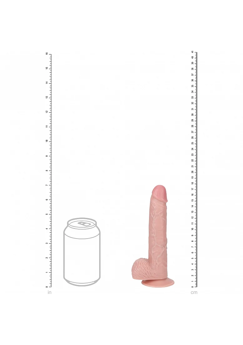 Realrock 7" Vibrating Cock With Balls - Regular Straight - Flesh - Image 6