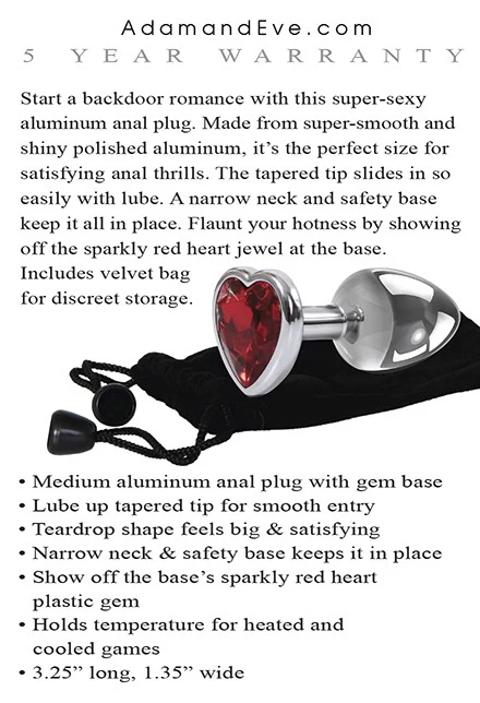 Adam & Eve Red Heart Anal Plug Medium - Image 5