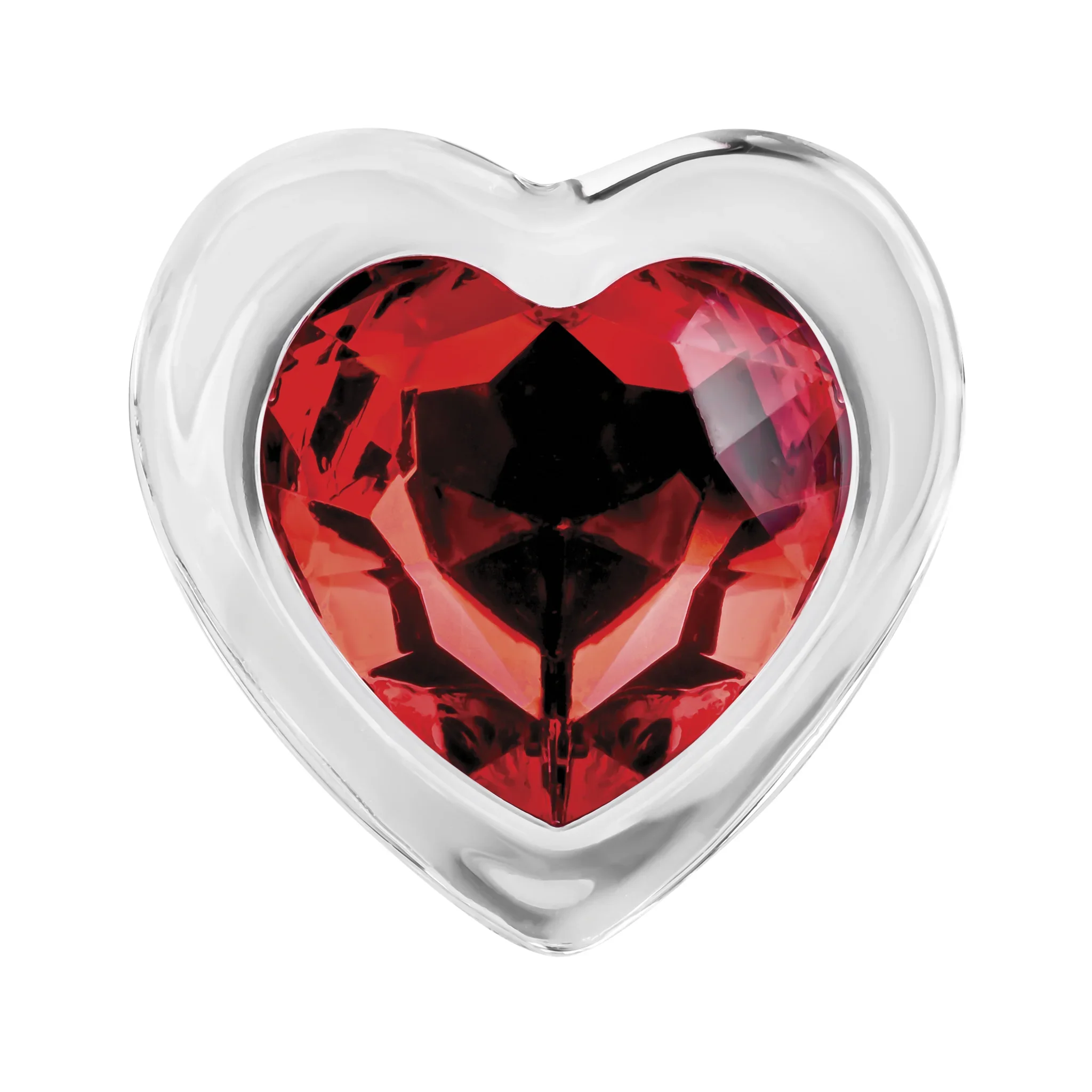 Adam & Eve Red Heart Gem Glass Anal Plug Medium - Image 12