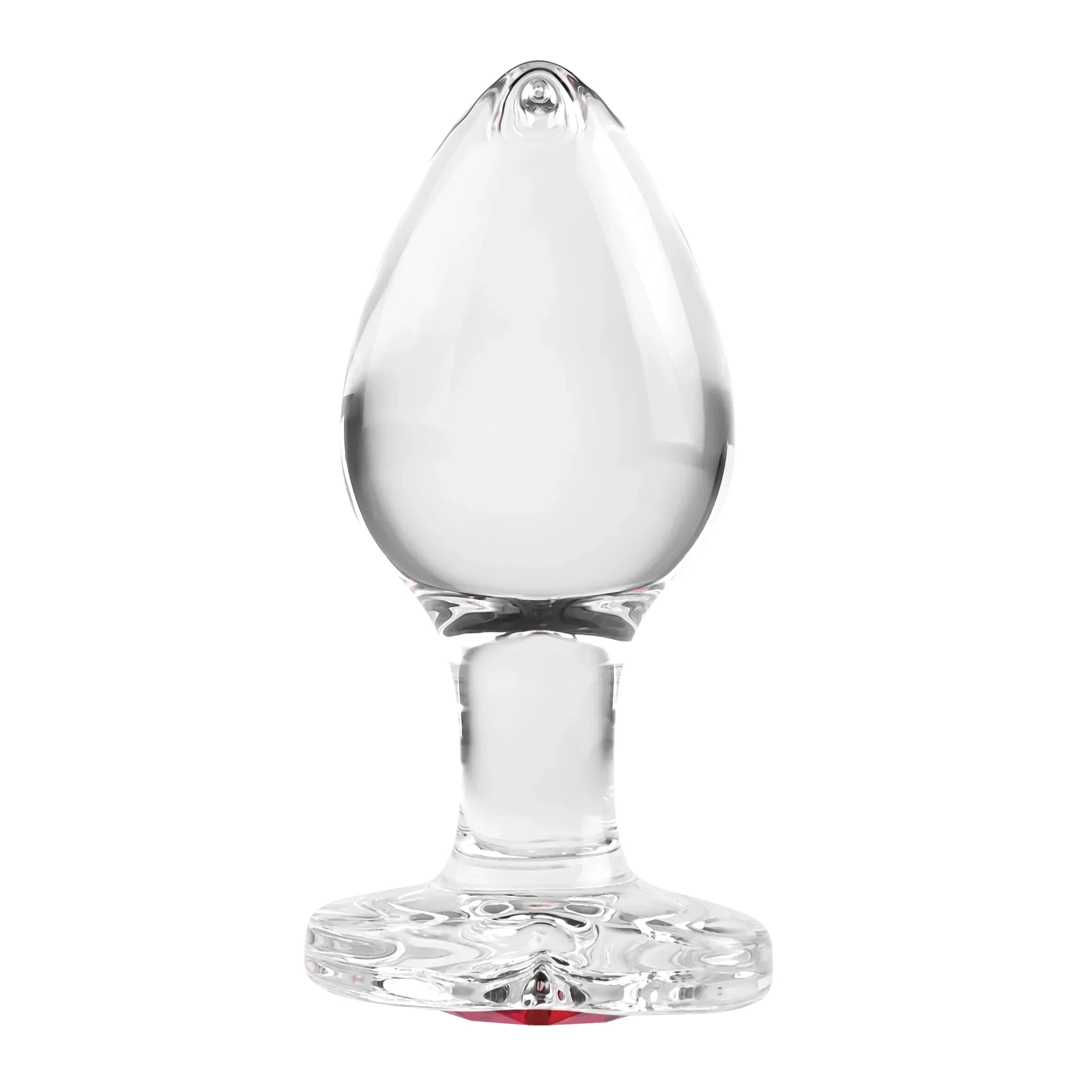 Adam & Eve Red Heart Gem Glass Anal Plug Medium - Image 3