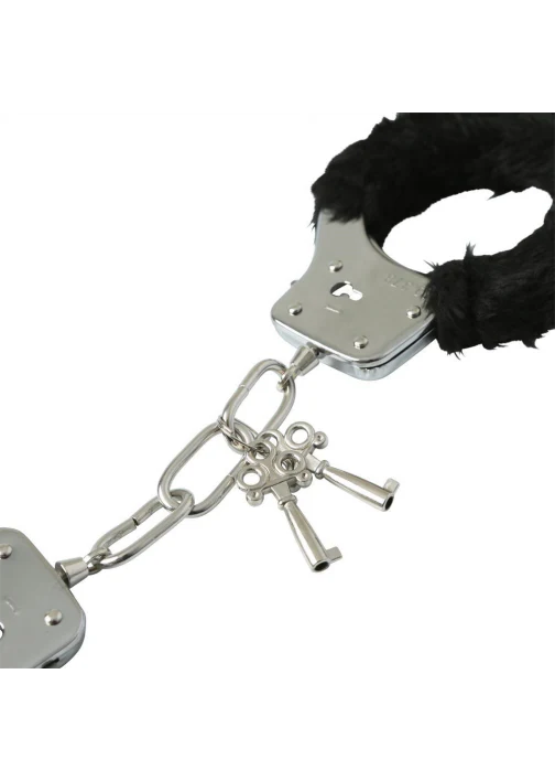 S&M Black Furry Handcuffs - Image 3