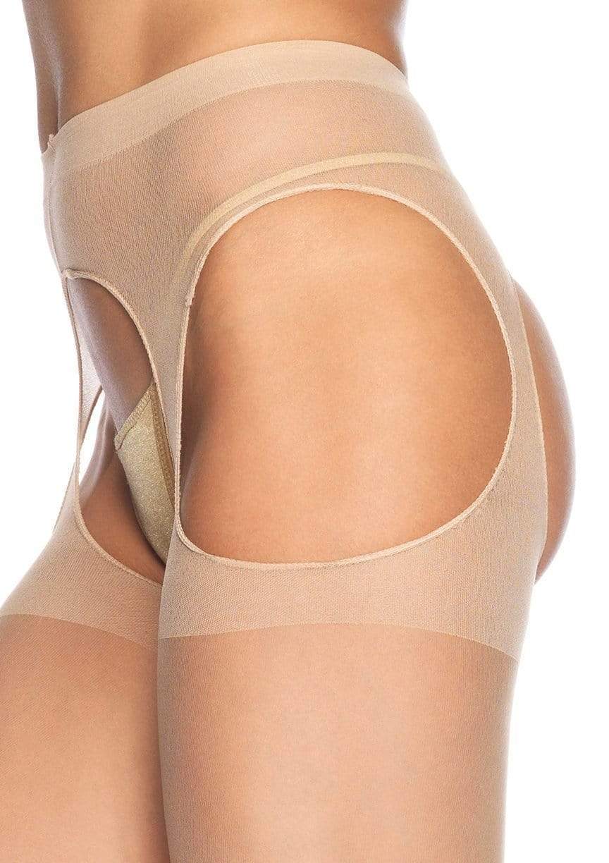 Leg Ave Sheer Suspender Hose Nude O/S - 1901 - Image 2