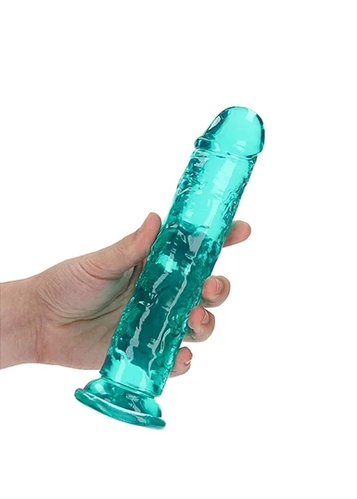 Realrock 8" Clear Dildo Turquoise - Image 2